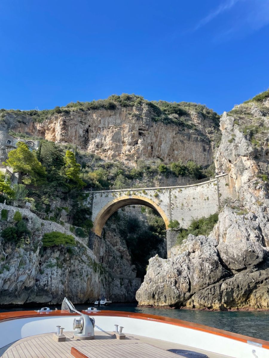 Clear water beneath the cliffs near Nerano